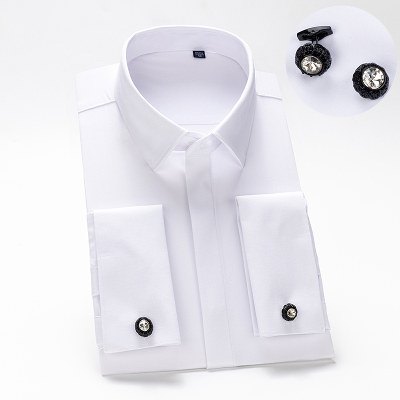 Dress Shirt French Cuff - Men's French Cufflinks Shirt, Men's Long
