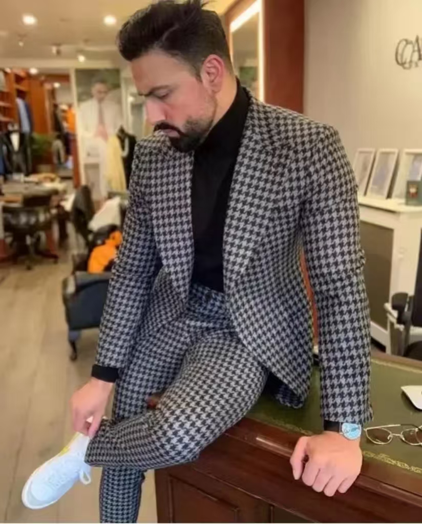 Houndstooth Vintage Men's Suit - Men Formal Wear For Wedding review and price