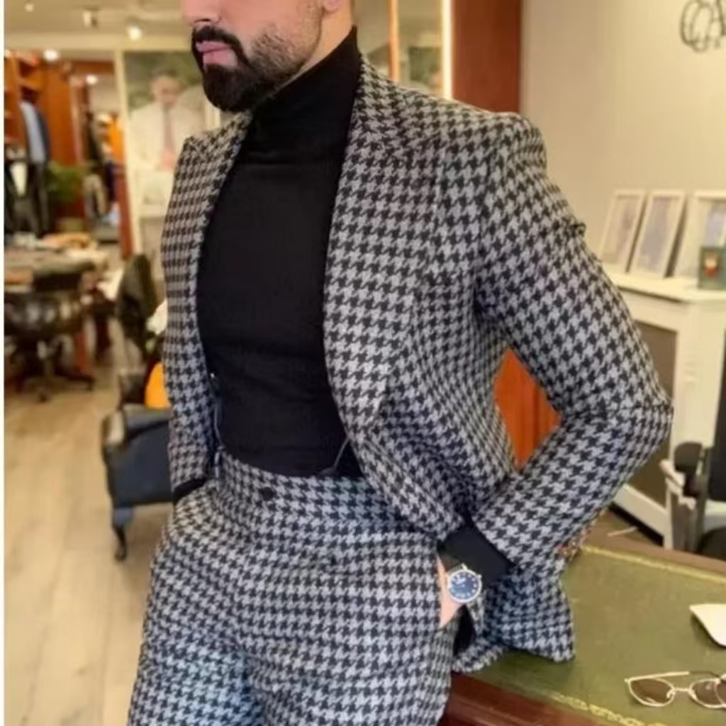 Houndstooth Vintage Men's Suit - Men Formal Wear For Wedding review and price