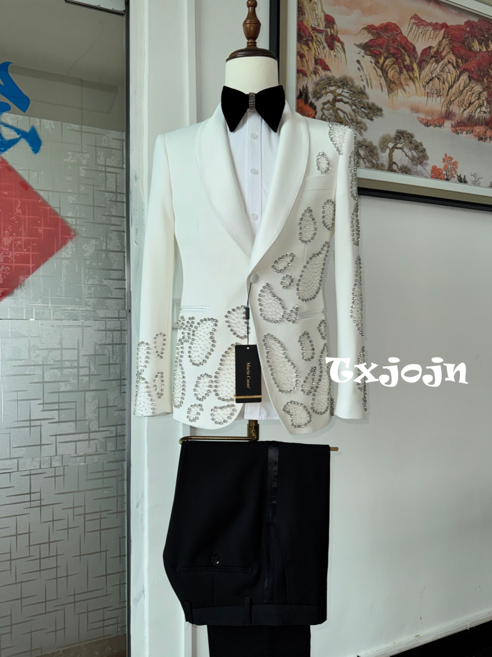 White Luxurious Beaded Man Sui - Men Formal Wear For Wedding review and price