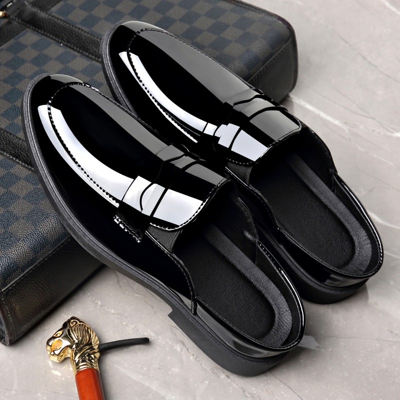 Men Black Patent Leather Mules - Formal Men Daily Wear Footwear review and price