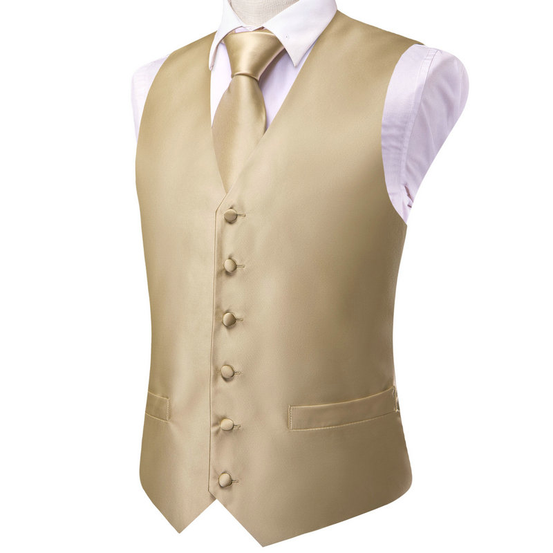 VerveRow Men Solid Satin V‑Nec - Men Formal Wear Vest review and price