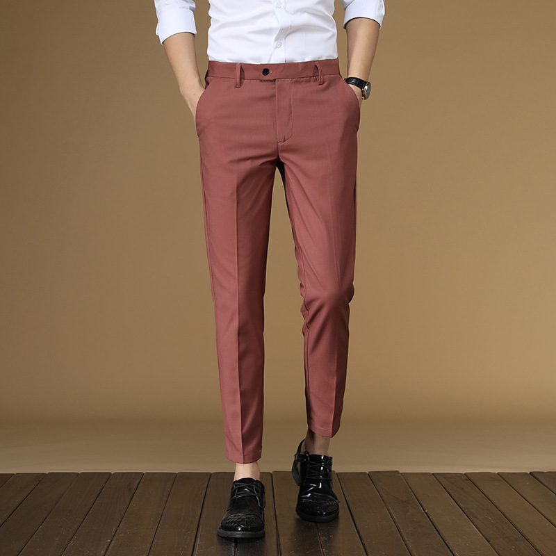 Summer Suit Pants Men Red Blac - Men Formal Wear Dress review and price