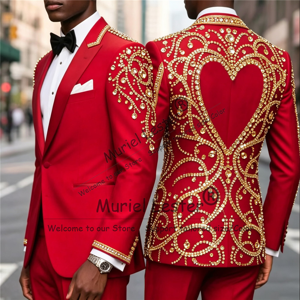 3 Piece Sets Gold Diamond Bead - Men'S Formal Wear Attire review and price