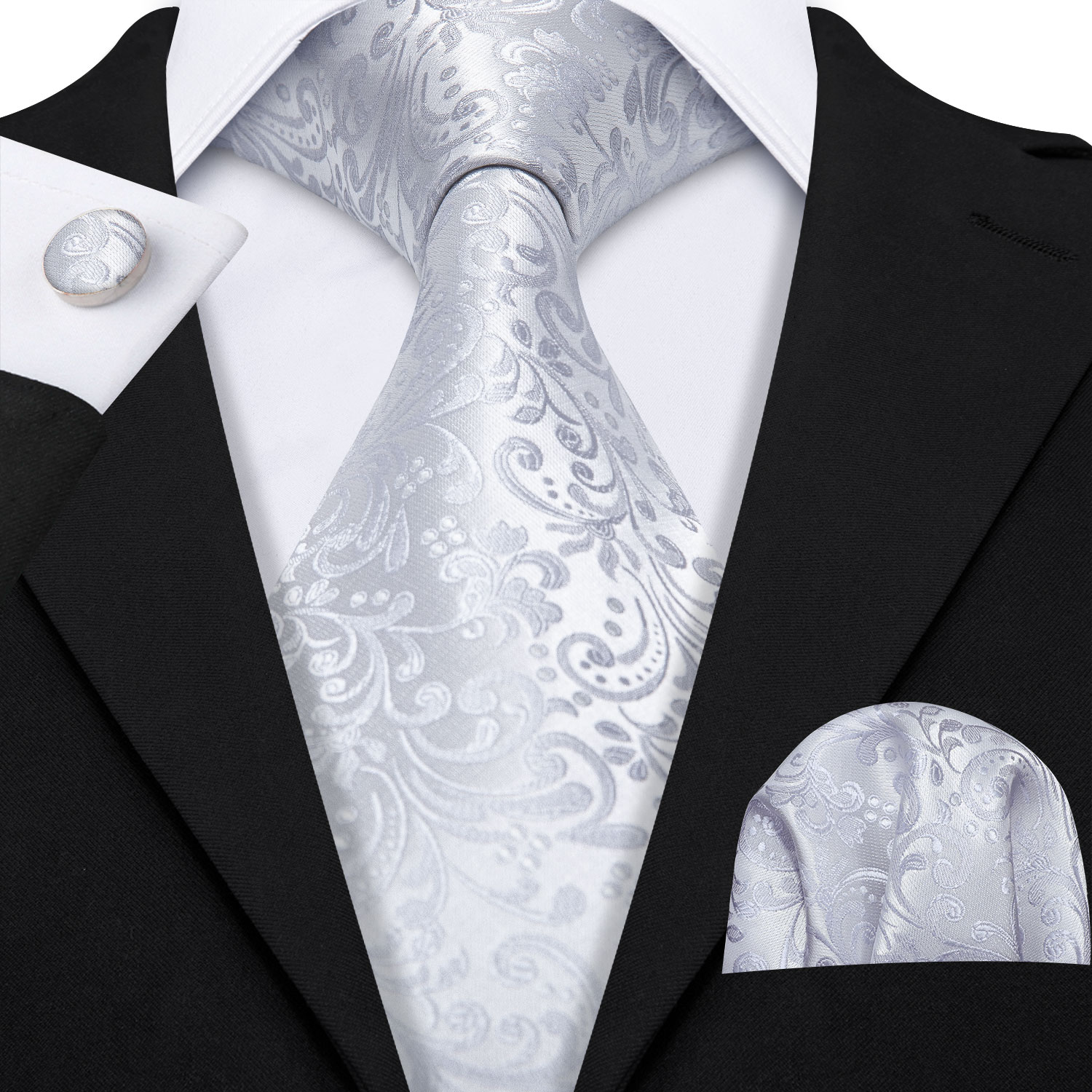 White Silver Apricot Ties for  - Cufflinks Silver Set review and price