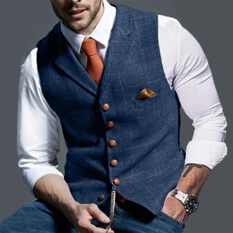 Fashion Men's Vests Lapel Twee - Men Formal Wear Vest review and price