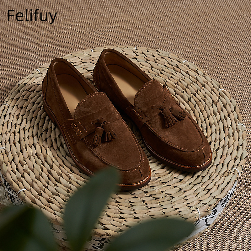 New Brown Men Flat Loafers Cow - Men Formal Wear Dress review and price