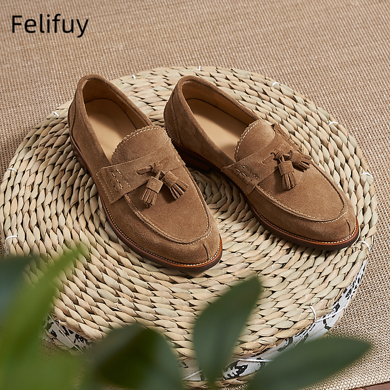 New Brown Men Flat Loafers Cow - Men Formal Wear Dress review and price