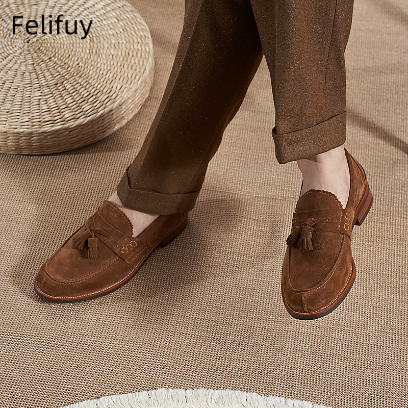 New Brown Men Flat Loafers Cow - Men Formal Wear Dress review and price