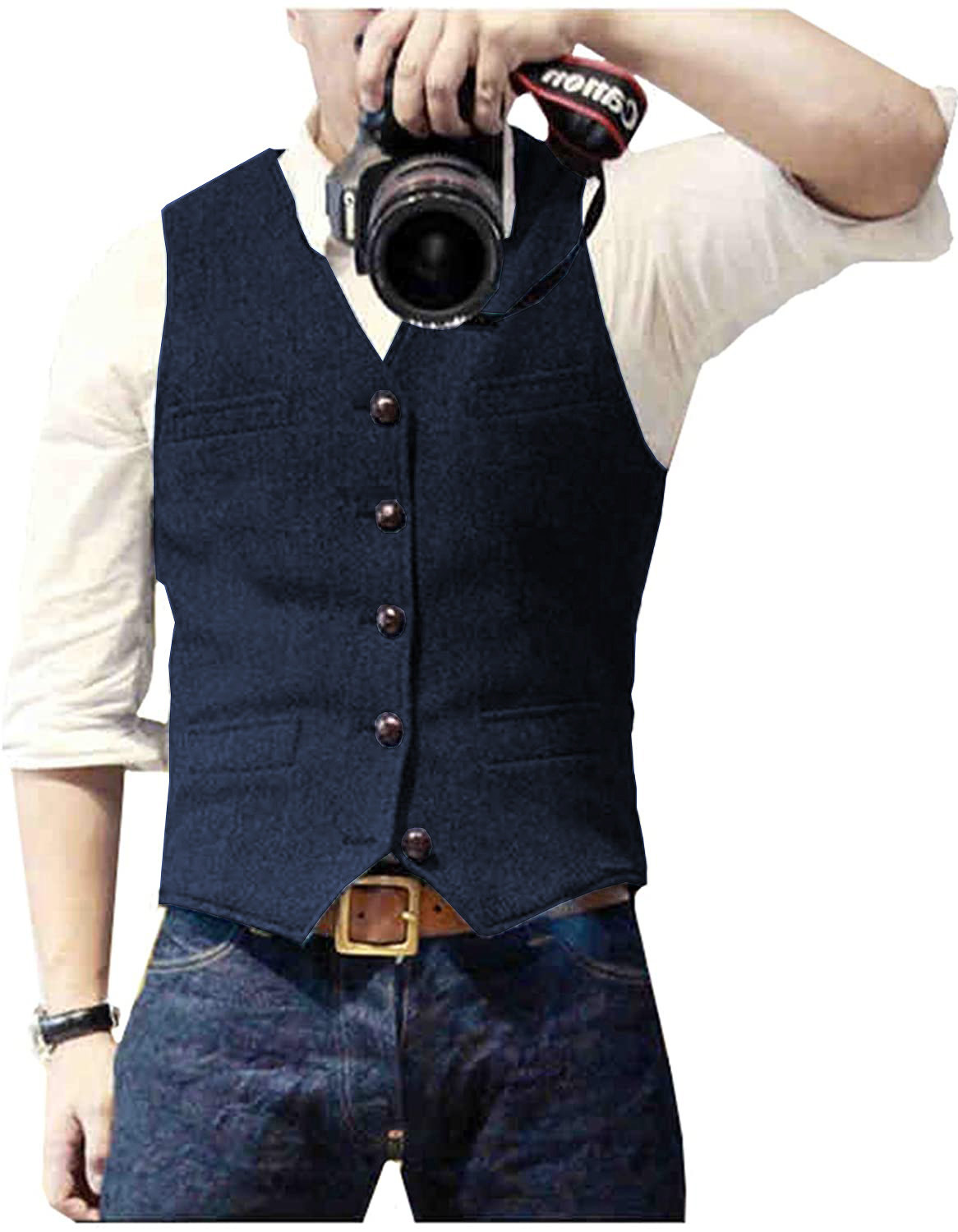 Men's Suit Vest V Neck Wool He - Men Formal Wear Vest review and price