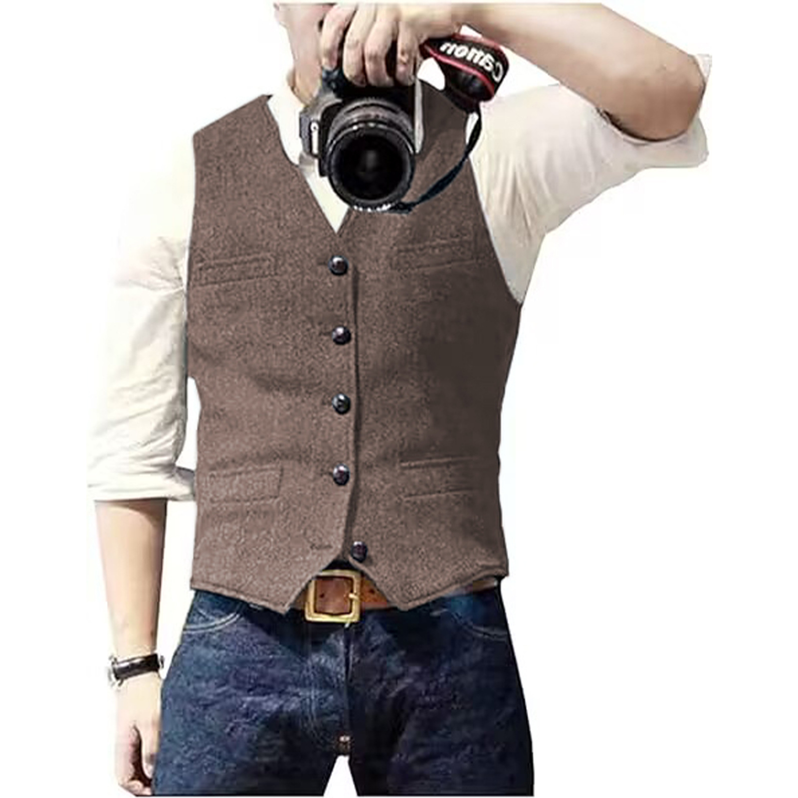 Men's Suit Vest V Neck Wool He - Men Formal Wear Vest review and price