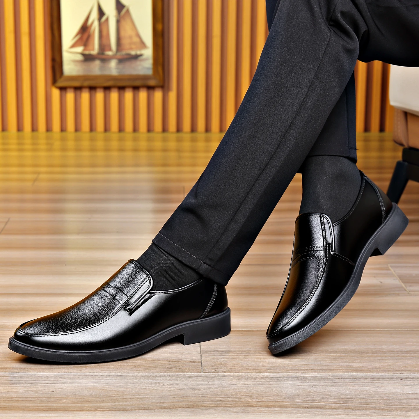 Men's Slip‑on Business Leather - Men Formal Wear Dress review and price