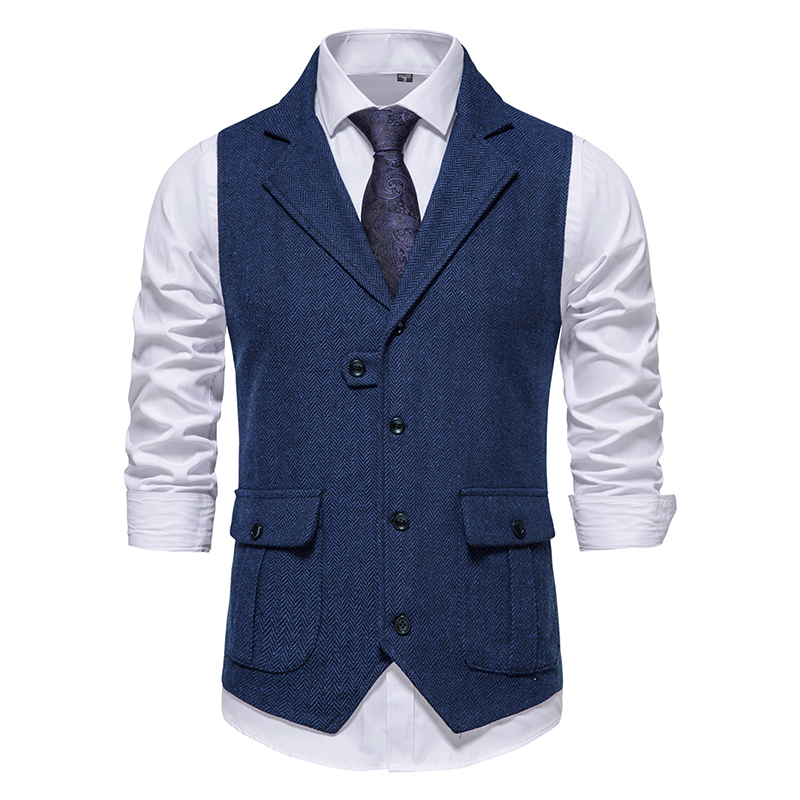 Men Suit Vest Herringbone Fabr - Men Formal Wear Vest review and price