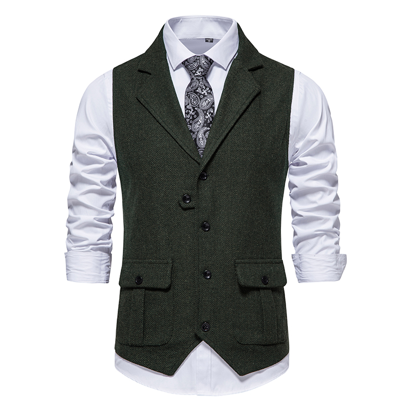 Men Suit Vest Herringbone Fabr - Men Formal Wear Vest review and price