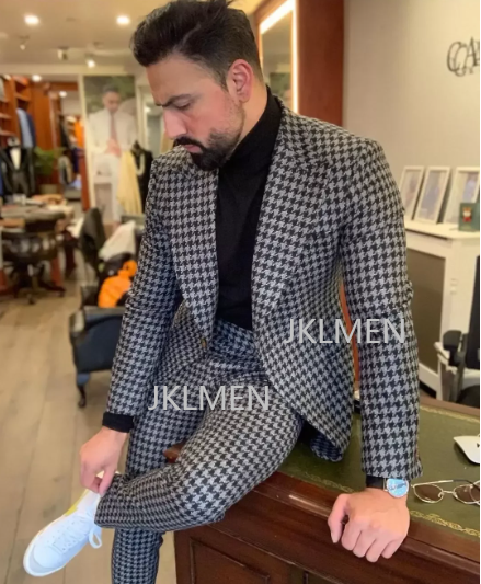 Houndstooth Mens Suits 2PCS We - Men Formal Wear For Wedding review and price