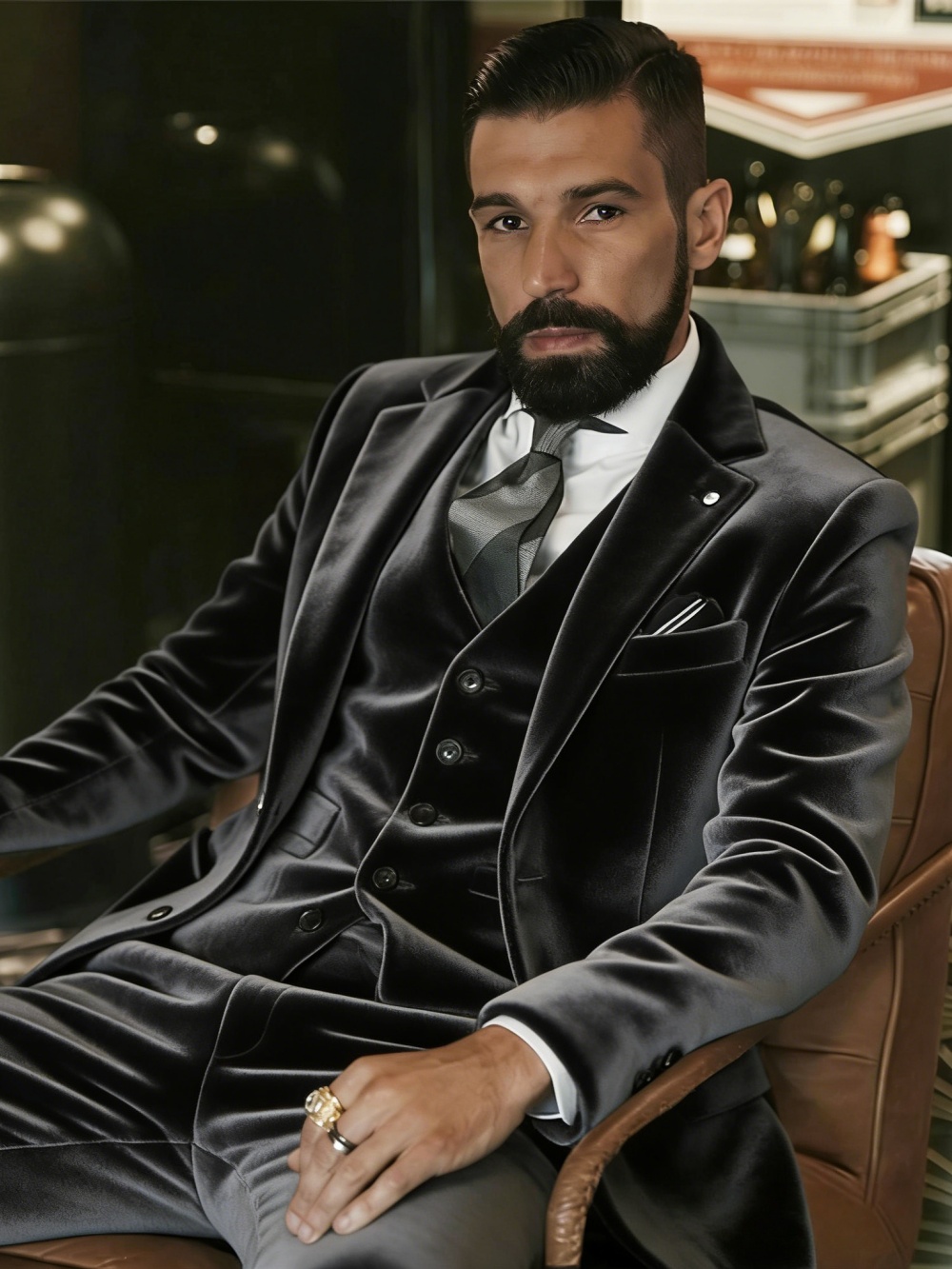 Men's Velvet Suits 3 Pieces Da - Men Formal Wear For Wedding review and price