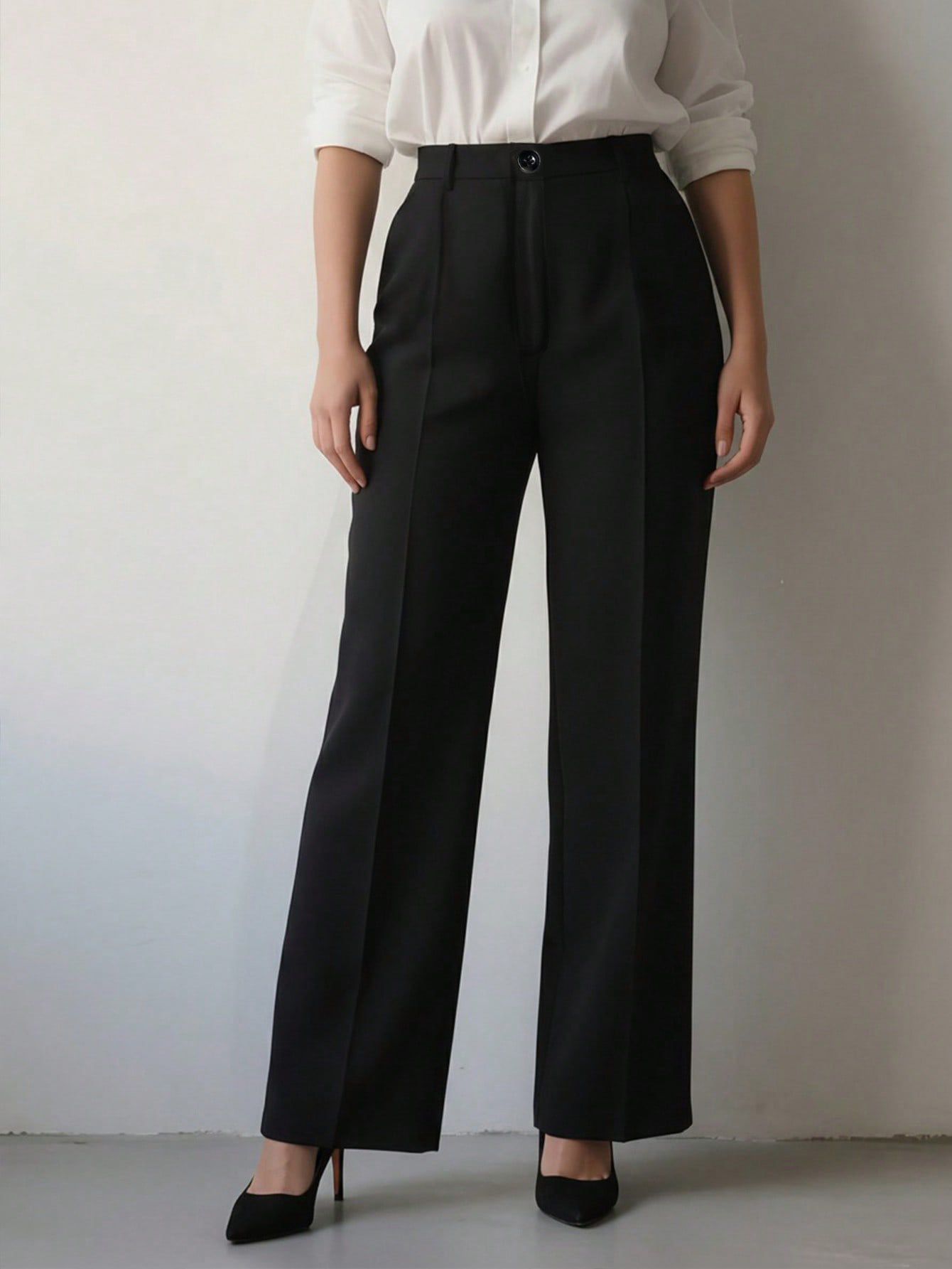 Women's High Waisted Wide Leg  - Dress Pant Flat Front review and price