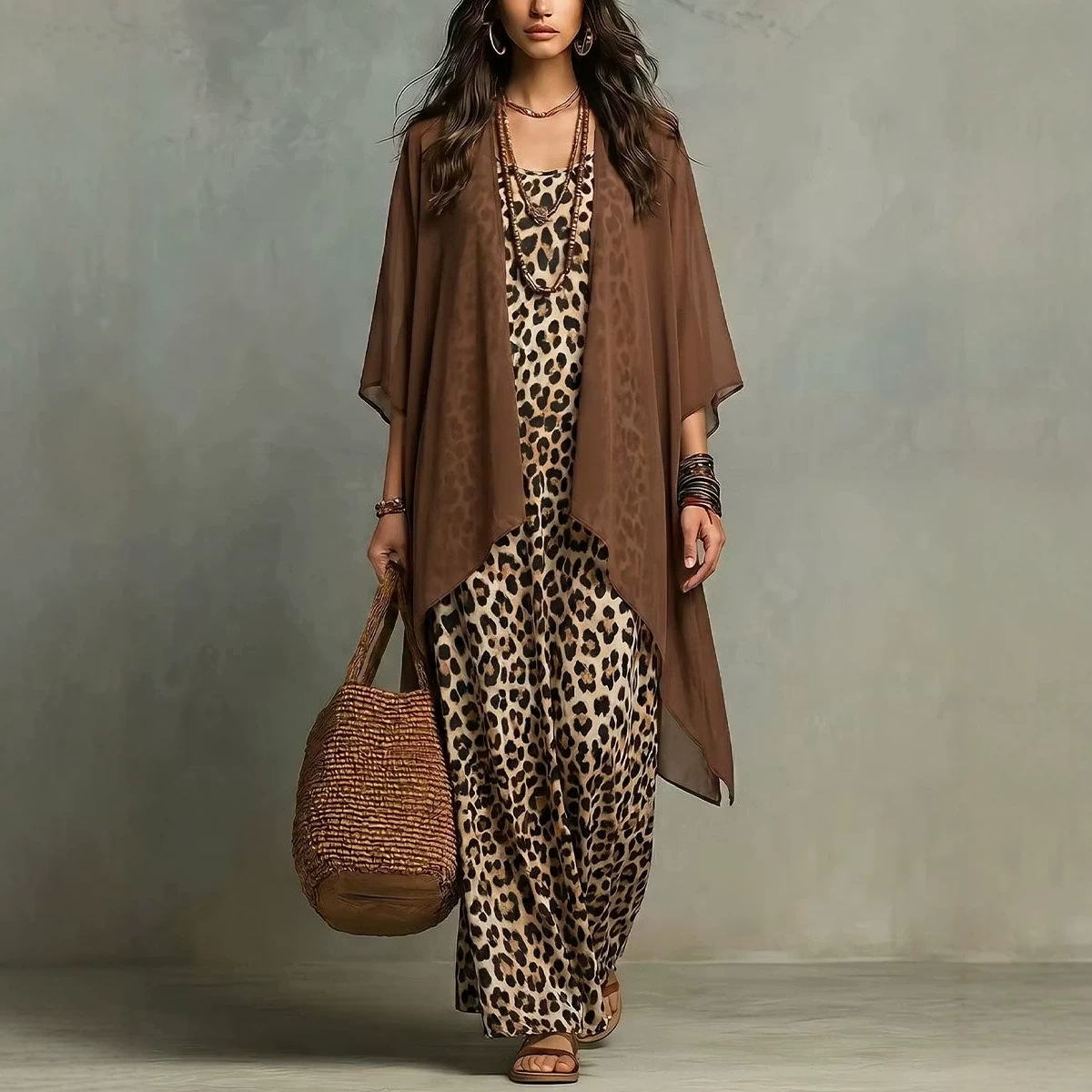 Women's Leopard Print Maxi Dre - Dress Pant Flat Front review and price