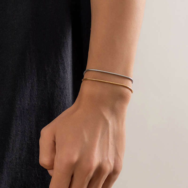 Men’s Snake Chain Bracelet Set - Cufflinks Silver Set review and price