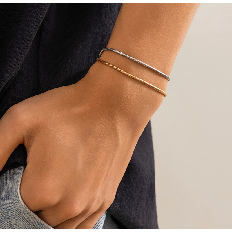 Men’s Snake Chain Bracelet Set - Cufflinks Silver Set review and price